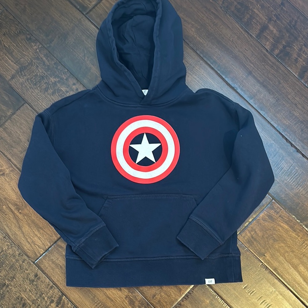 GAP Navy Blue Hoodie with Red and White Star Design
